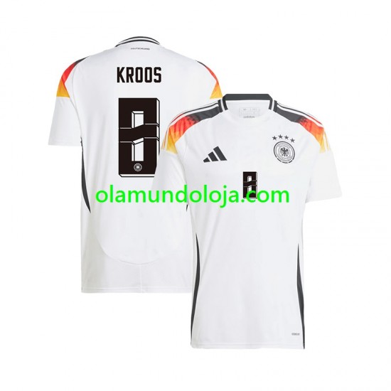 Camisola Alemanha Toni Kroos 8 Homem Equipamento Primeiro Euro 2024 Manga Curta